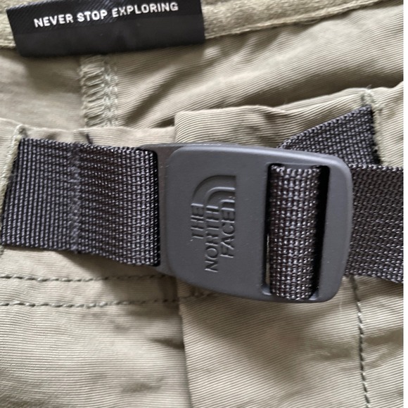 The North Face Mens 36 Convertible Hiking Pants Olive Green Zip Off Belted - Picture 5 of 9